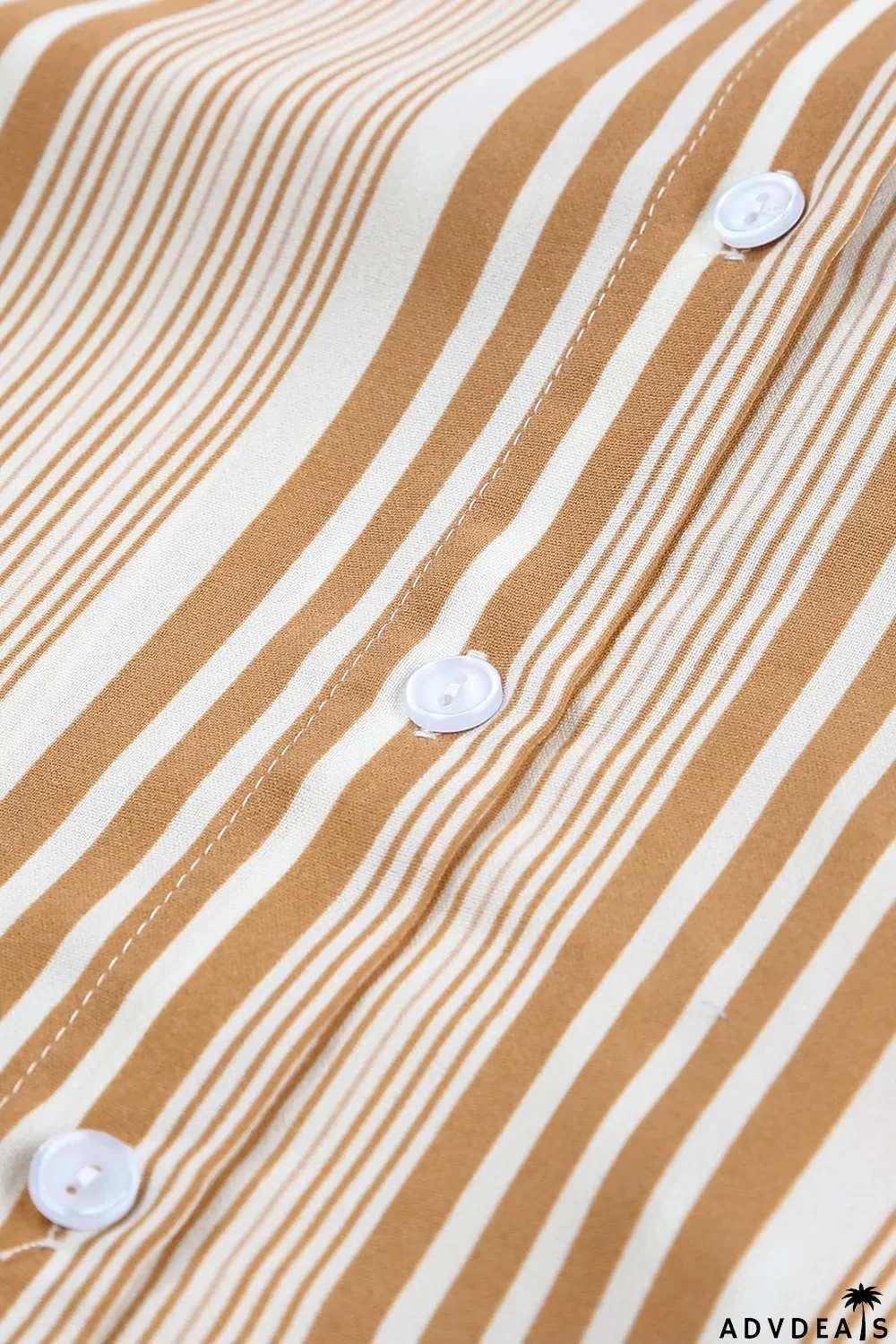 Loose Button Back Striped Blouse