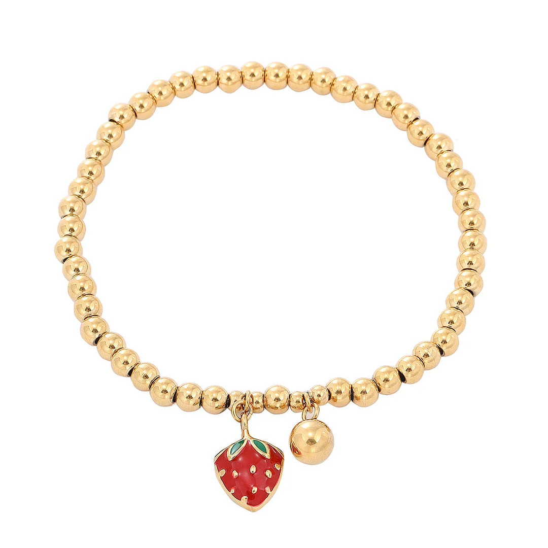 Titanium Steel Bracelet With Strawberry Bell