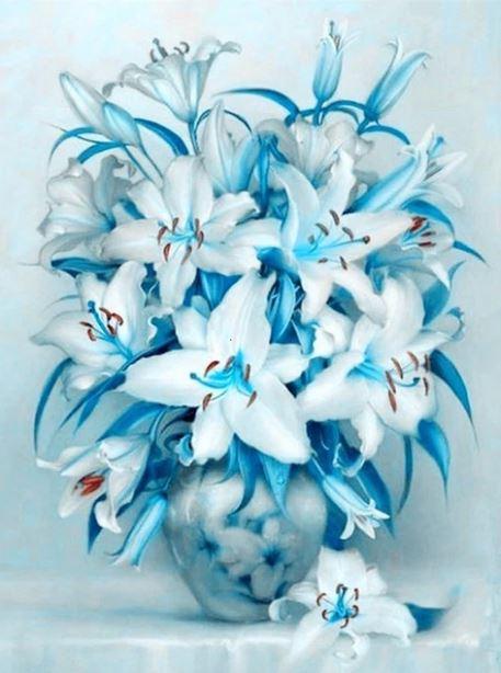 

Blue Heart Lily Flower – Paint By Numbers - 40*50CM, 501 Original
