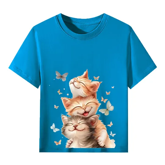 【2Y-13Y】Smiling Kittens & Butterflies Toddler T-Shirt