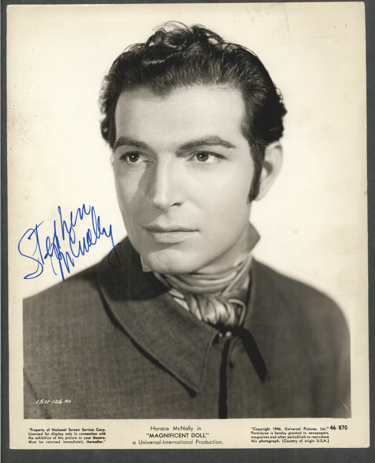 Stephen McNally - Signed Vintage Celebrity Autograph Photo Poster painting - Magnificent Doll