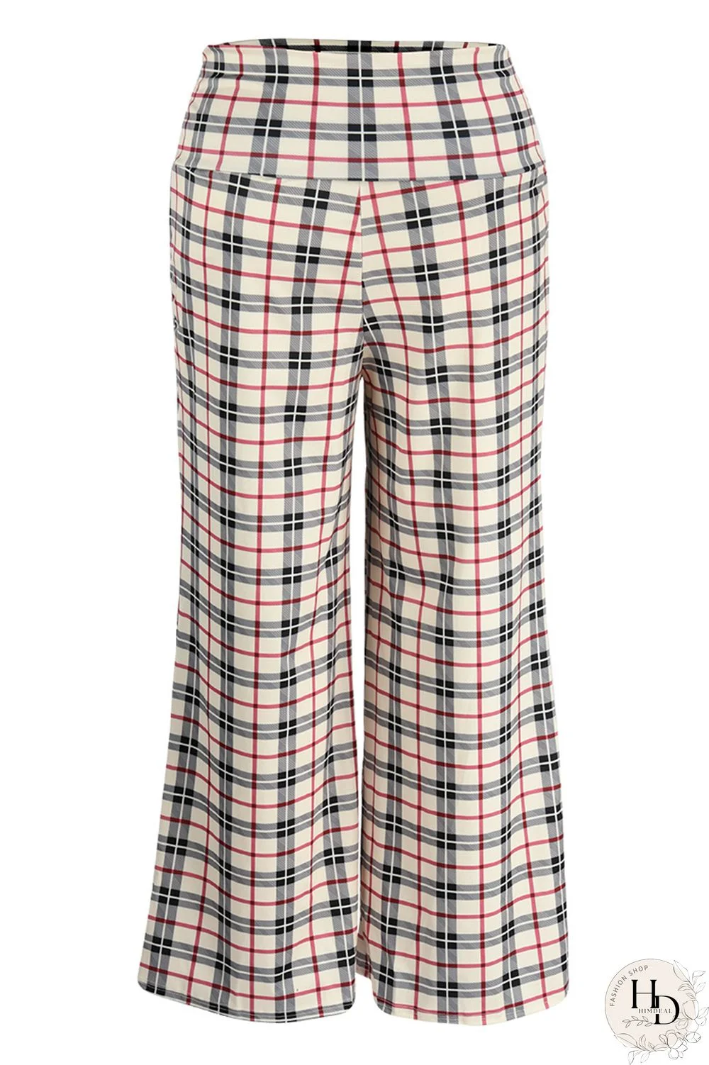 Apricot Fashion Casual Print Patchwork Regular High Waist Trousers