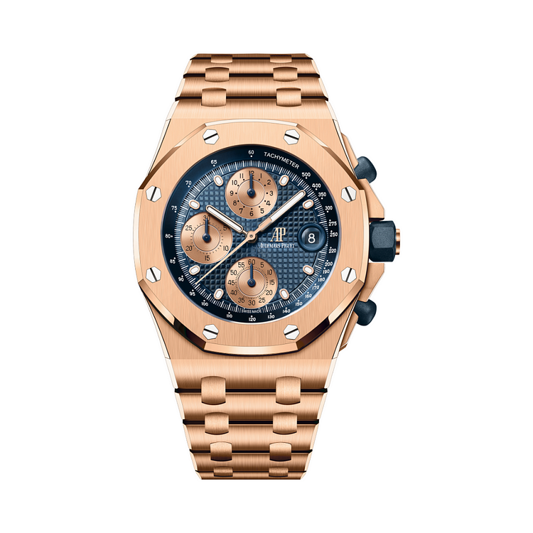 Audemars Piguet Royal Oak Offshore Chronograph 'Brick' Rose Gold Blue Dial 26238OR.OO.2000OR.01