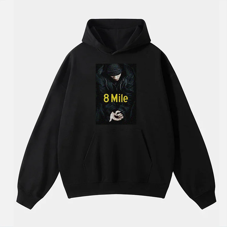 Essential Casual 8 Mile Graphic Fleece-Lined Hoodie
