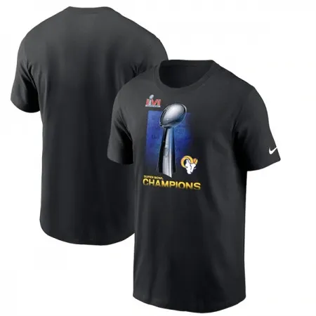 Men's Los Angeles Rams 2022 Black Super Bowl LVI Champions T-Shirt 9W4I