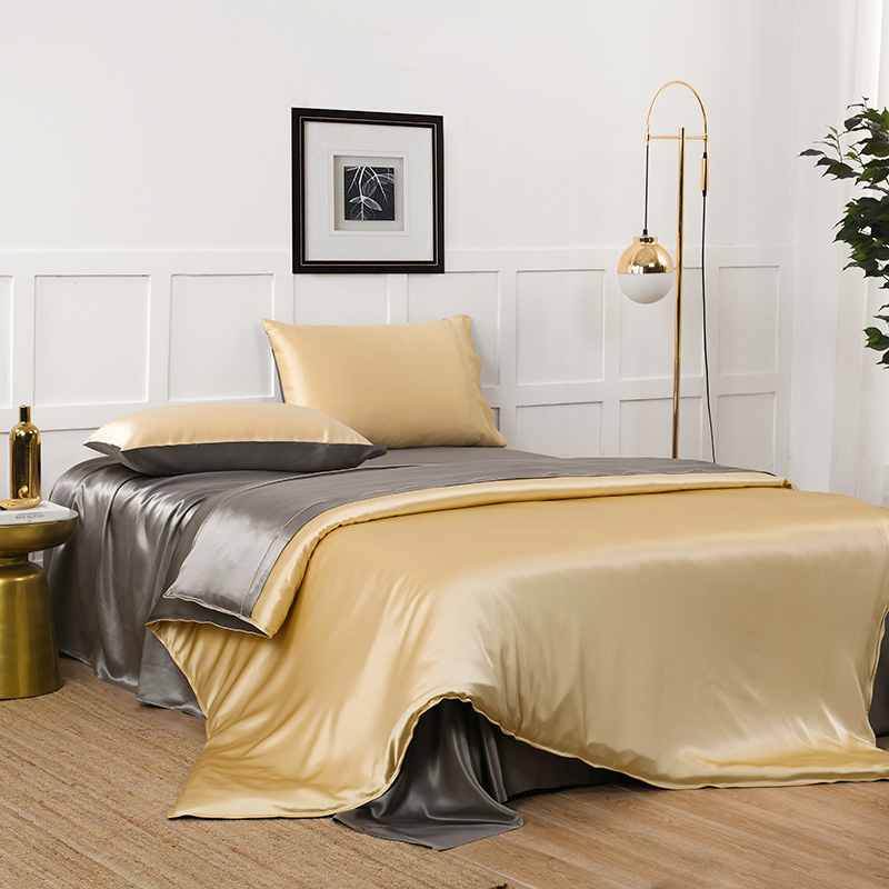 19 Momme High Quality Double Color Silk Bedding Set 4PC Details