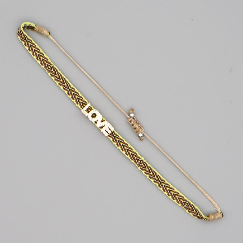 1 Piece Fashion Letter Devil’s Eye Copper Knitting Inlay Zircon Bracelets