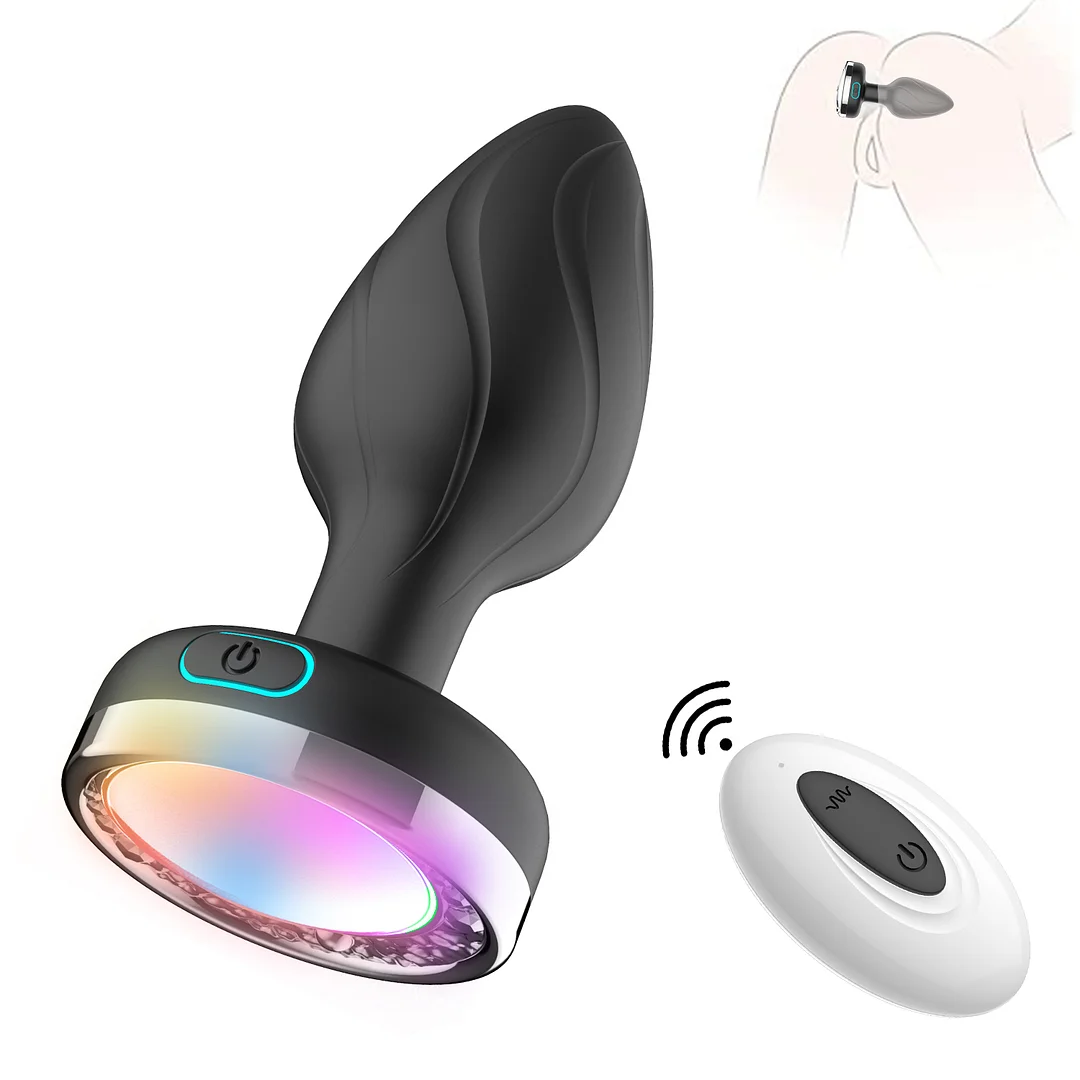 10 Frequency Butt Plug Colorful Light Anal Plug Vibrator Prostate Massager