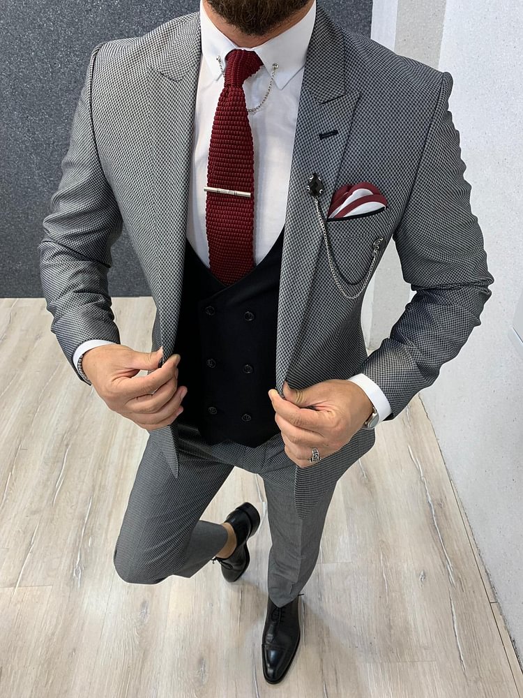 Allan Slim Fit Suit Gray