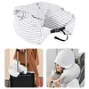 Stuffable Neck Pillow Hooded Neck Pillow for Airplane Long Flight (Light Grey)