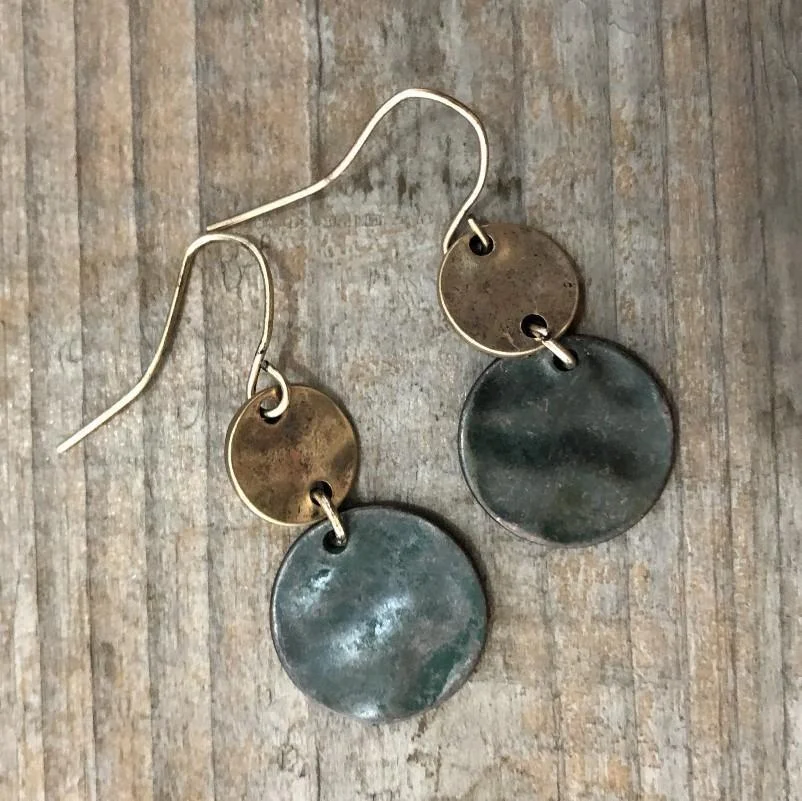 Vintage Coins Copper Earrings