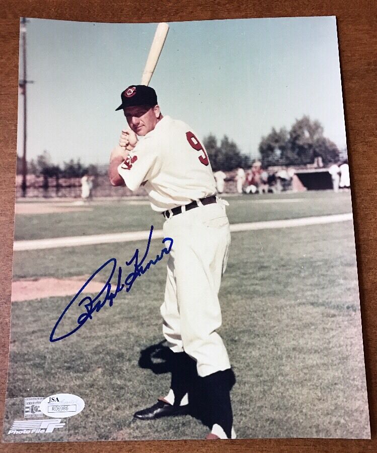 RALPH KINER INDIANS AUTOGRAPH 8X10 Photo Poster painting SIGNED JSA Coa