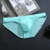Men's Ice Silk Bikini Solid Seamless Briefs