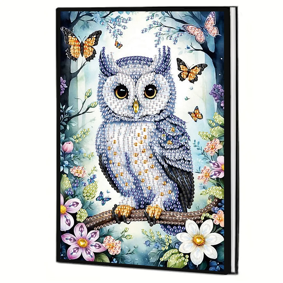 2pcs Owl Partial DIY 50 Pages A5 Diamond Painting Notebook for Study Drawing