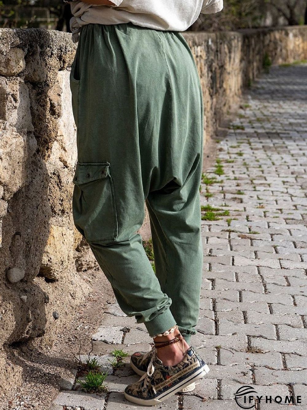 Casual  Pockets Solid Pants | IFYHOME