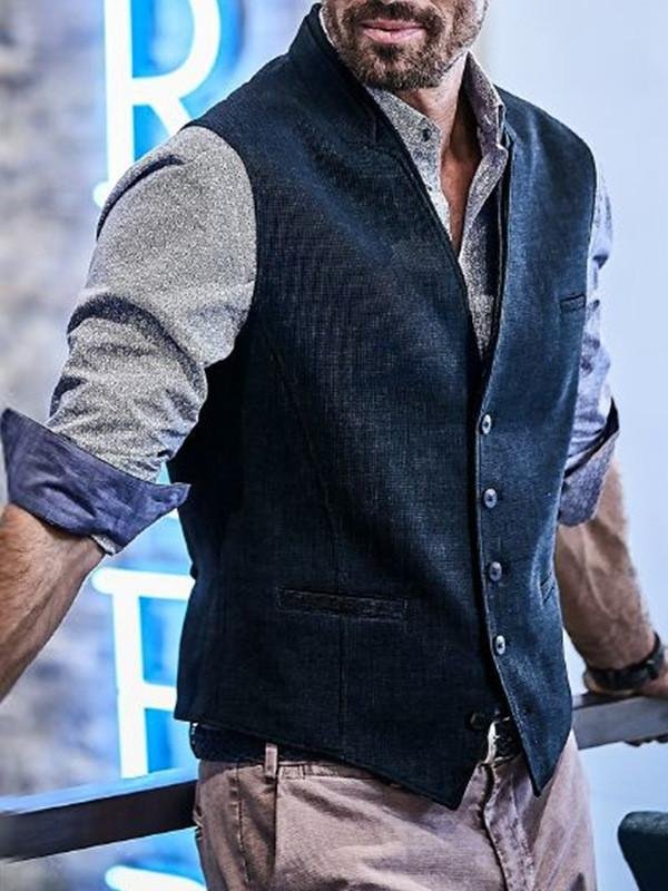 Men Fashion Casual Waistcoat Suit Vest