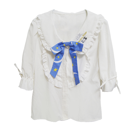 Sailor Moon Blouse Embroidery Printing Top With Bow SP140940