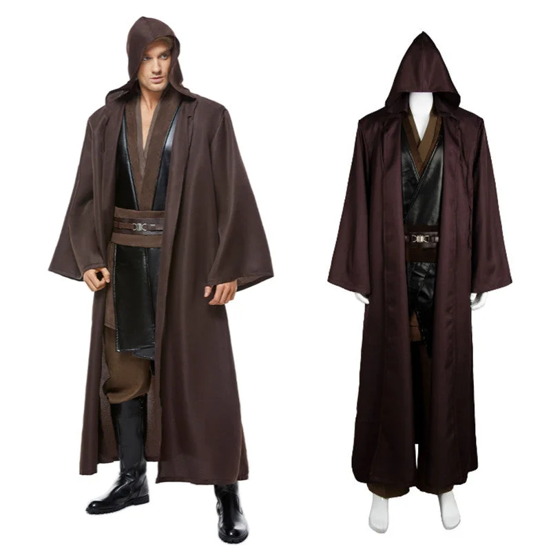 Movie Anakin Skywalker Jedi Costume Outfit Robe Halloween Carnival Suit