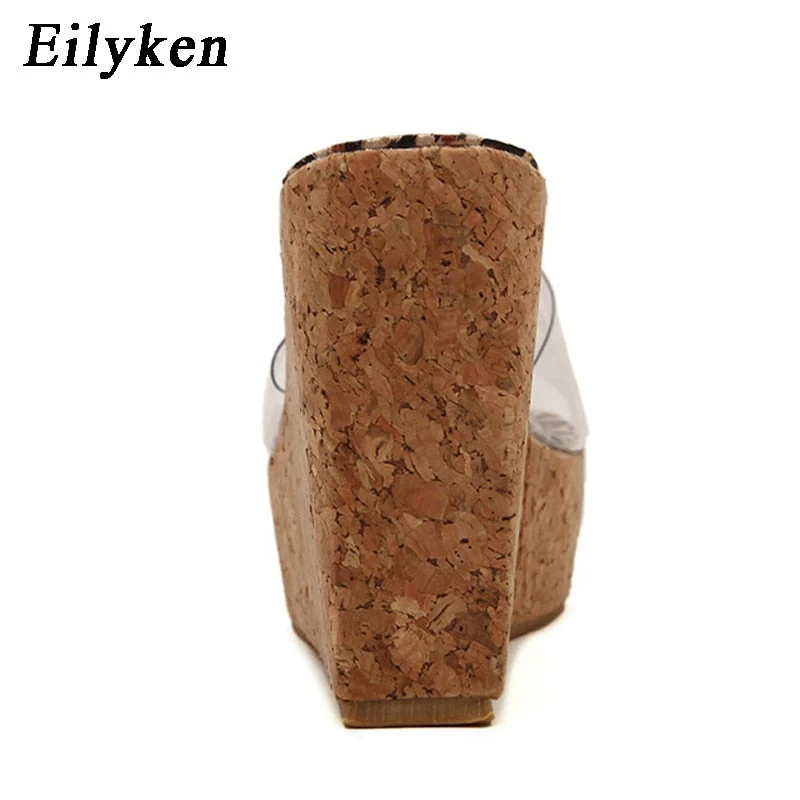Eilyken 2022 New Summer Transparent Platform Wedges Sandals Women Fashion High Heels Female Summer Shoes Size 34-40