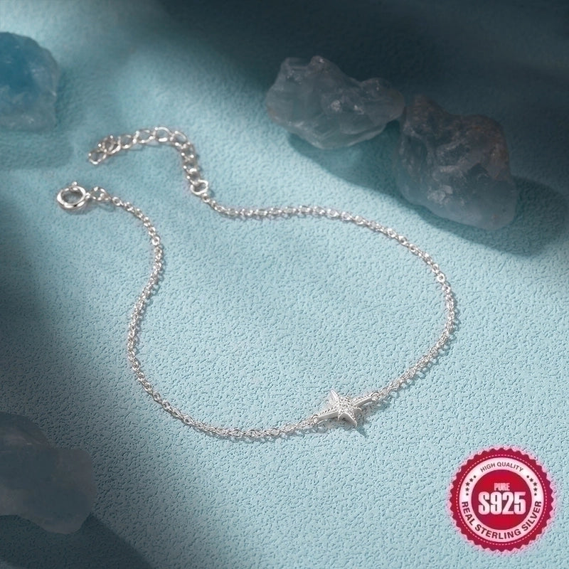 Sterling Silver Minimalist Star Plating Inlay Zircon Bracelets