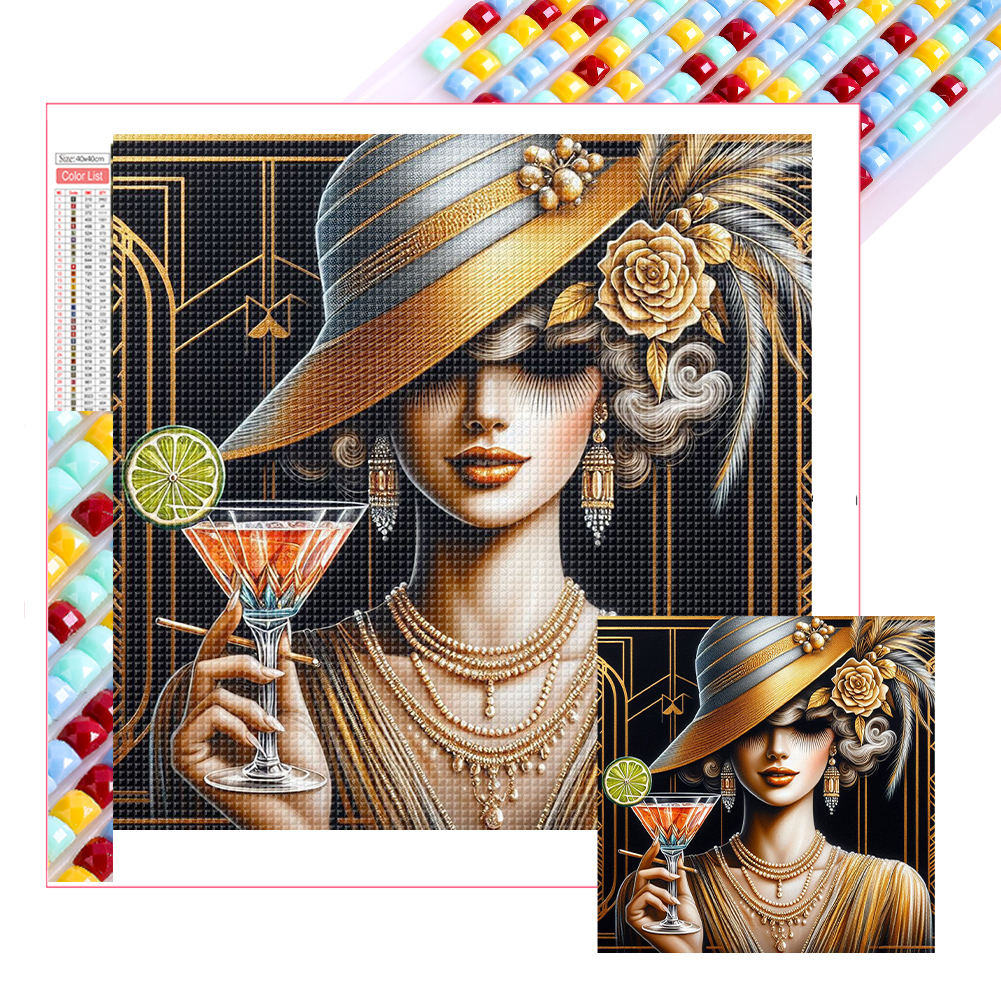 Lady 40*40cm(picture) full square drill diamond painting