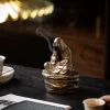 Ceramic Incense Holder for Cone and Coil - Incense Burner Holder Zen Decor with Buddha Statue Design Protection from Evil