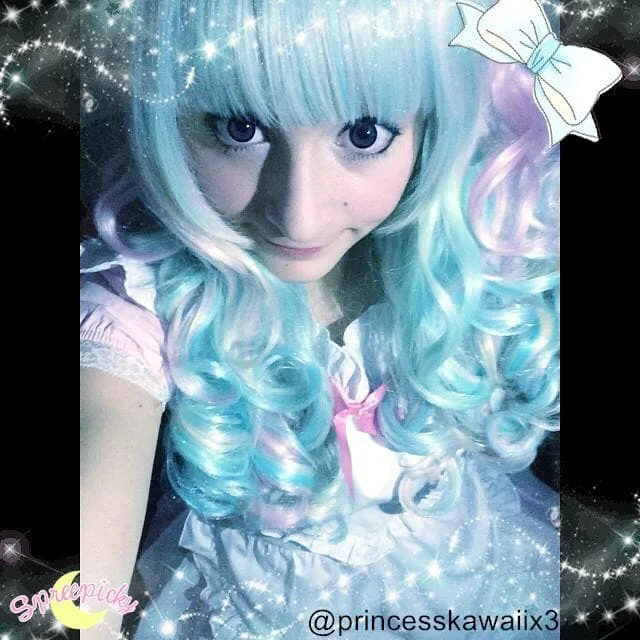HARAJUKU Lolita Cosplay Candy Bubble 65cm Wig With Pony Tails 3pcs/set SP130188