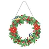 5D DIY Special Shaped Diamond Painting Christmas Hanging Wreath With Lamp String Kit