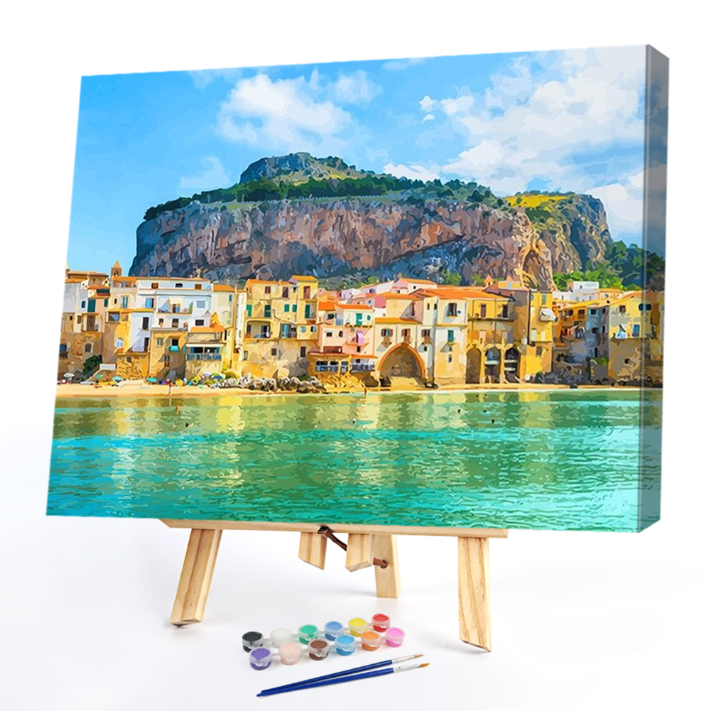

50*40CM - Paint By Numbers - Coastal Village, 501 Original