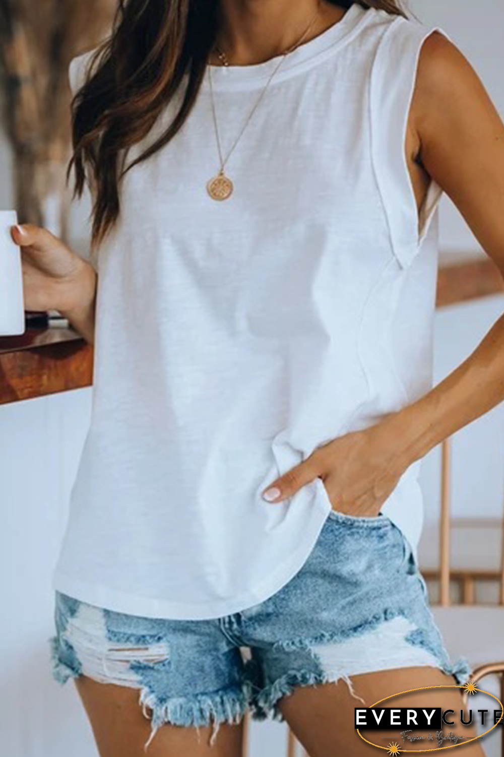 Casual Solid Basic O Neck T-Shirts(4 Colors)