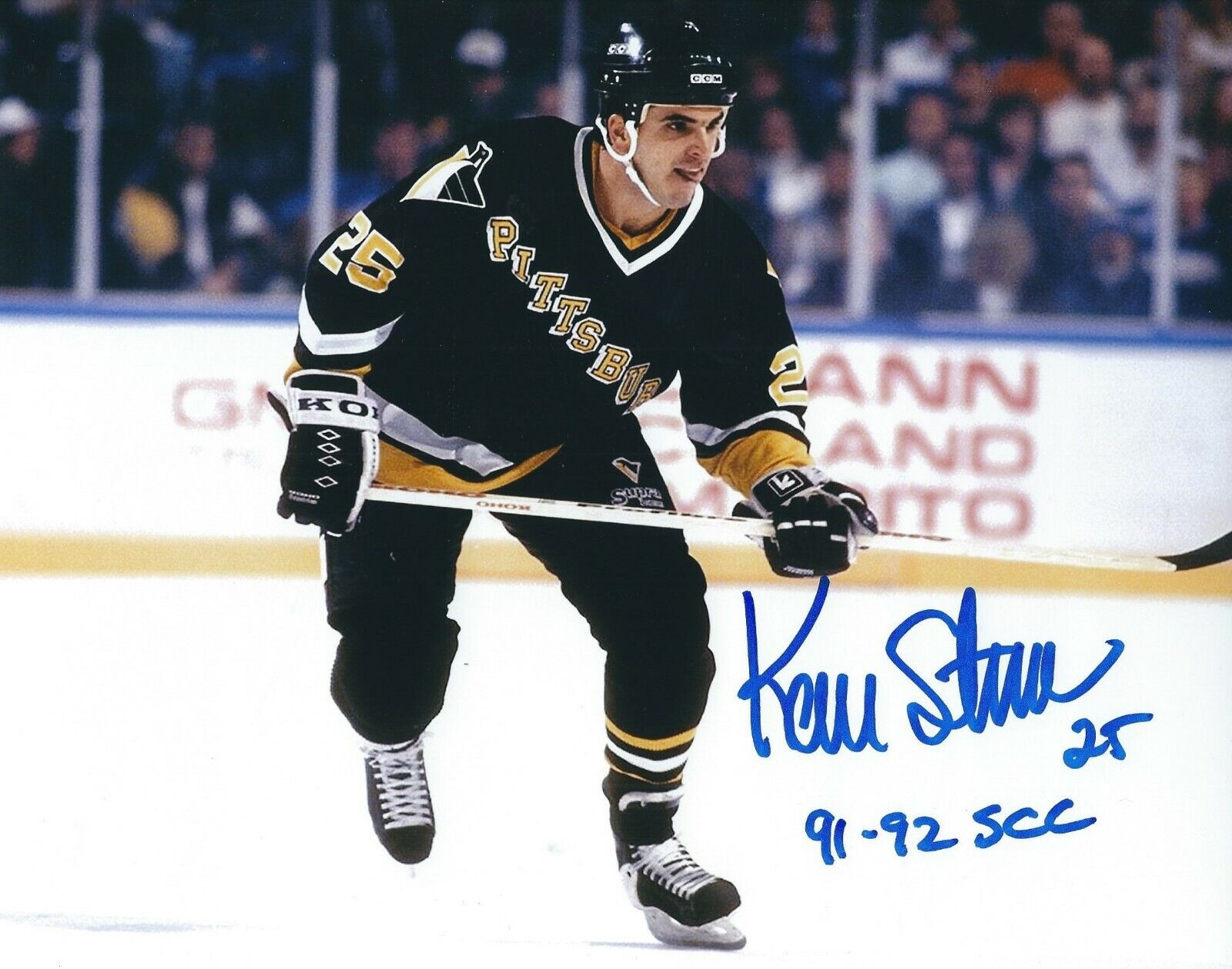 Autographed 8x10 KEVIN STEVENS 91-2 SCC