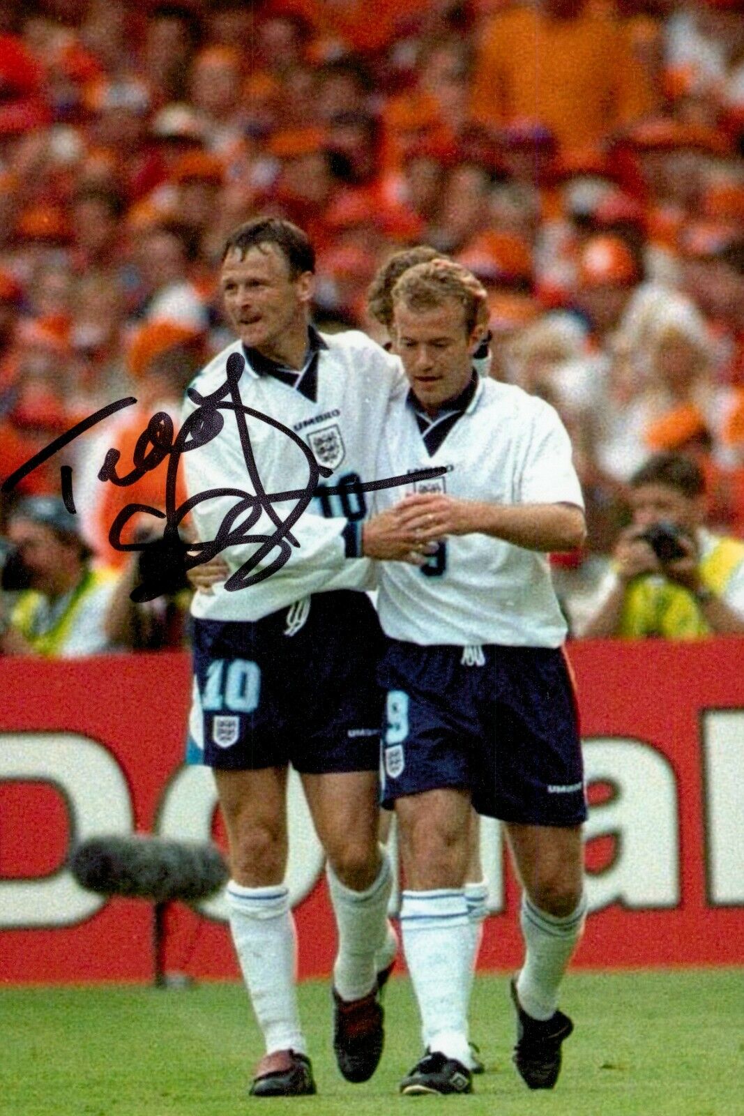 Teddy Sheringham Hand Signed 6x4 Photo Poster painting England Manchester United Autograph + COA