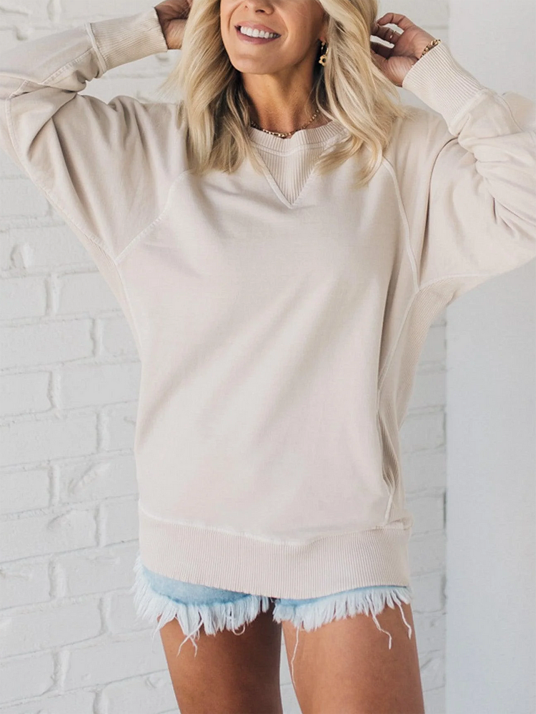 2024 NEW Women's Ribbed Accent Pocketed Pullover (Buy 2 Free Shipping)