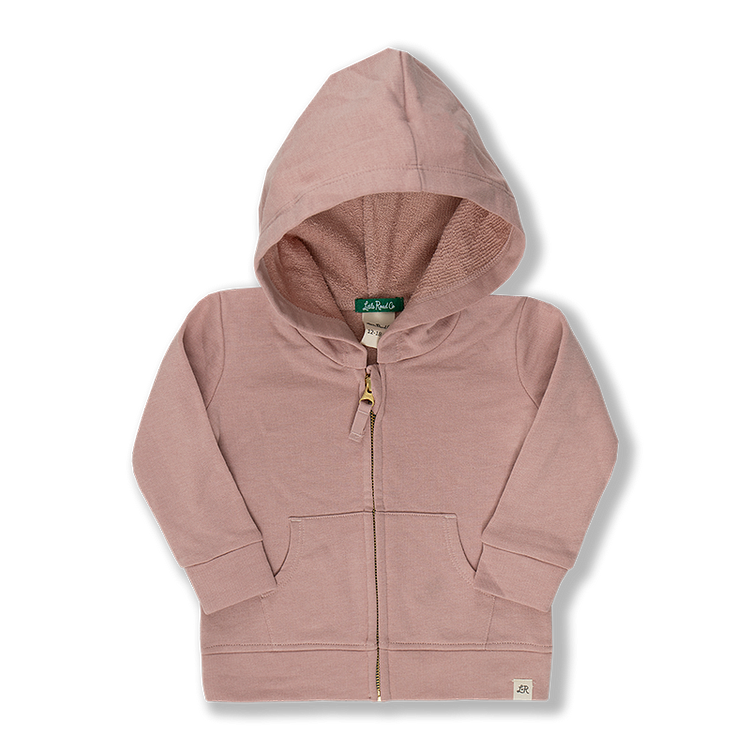 Pink Suede Zip Hoodie