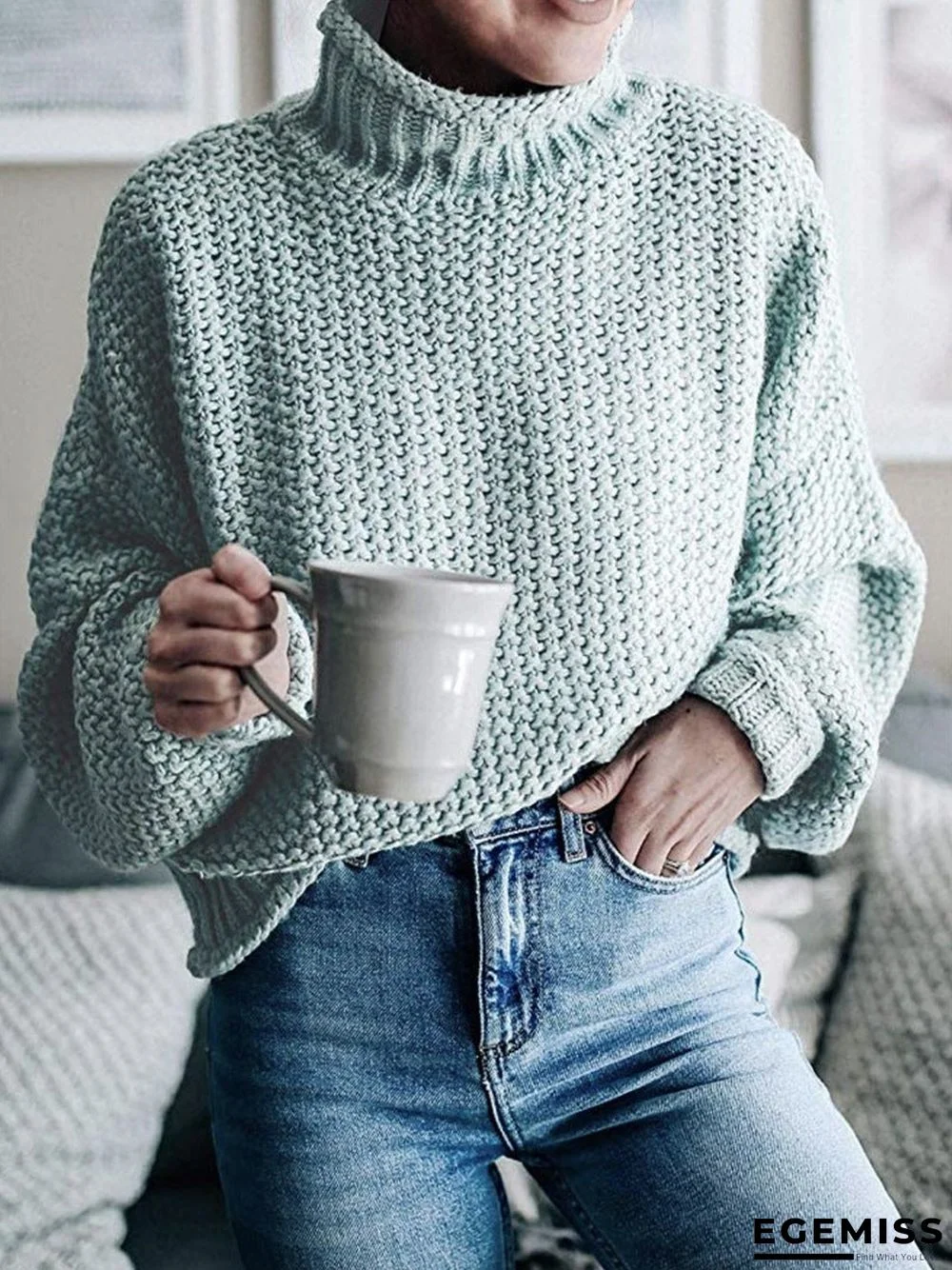 Autumn and Winter New Knitwear Women's Turtleneck Pullover | EGEMISS