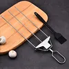 15.75 Inch Reusable Flat Grilling Skewers with Slider Push Bar Stainless Steel Grill Skewers with Storage Bag for Meats Chicken Sausage Veggie Shrimp Vegetables (2 fork Brush)