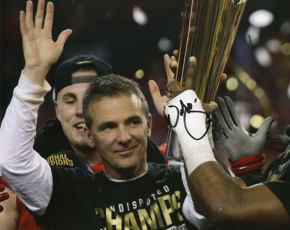 URBAN MEYER SIGNED AUTOGRAPH 8x10 Photo Poster painting - OHIO STATE BUCKEYES NATIONAL CHAMPION