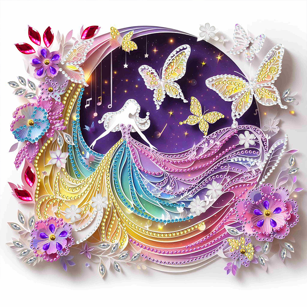 Butterfly Beauty 30*30cm(canvas) special shaped drill diamond painting