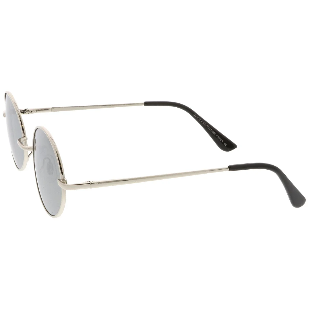 Classic Lightweight Slim Arms Colored Mirror Flat Lens Oval glasses 50mm