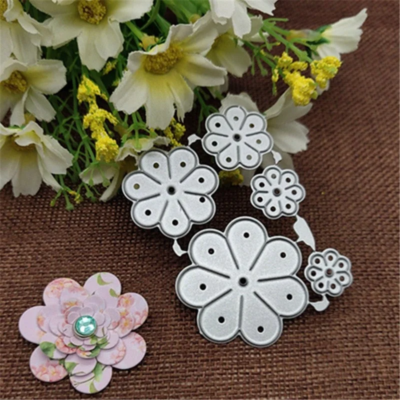 5pcs/set Flowers Leaves Metal cutting diestencils For DIY Scrapbooking Decorative Embossing Handcraft Die Cutting Template