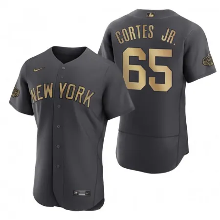 Men's New York Yankees #65 Nestor Cortes Jr. 2022 All-Star Charcoal Flex Base Stitched Baseball Jersey 1KW6