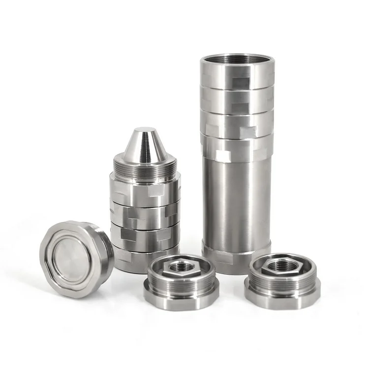 7'L 1.5'' OD Dodecagonal Titanium GR5 Modular Trap (MST) kit Fuel Filter 1.375x24 Tube, 5/8x24 + 1/2x28 Screw Cones