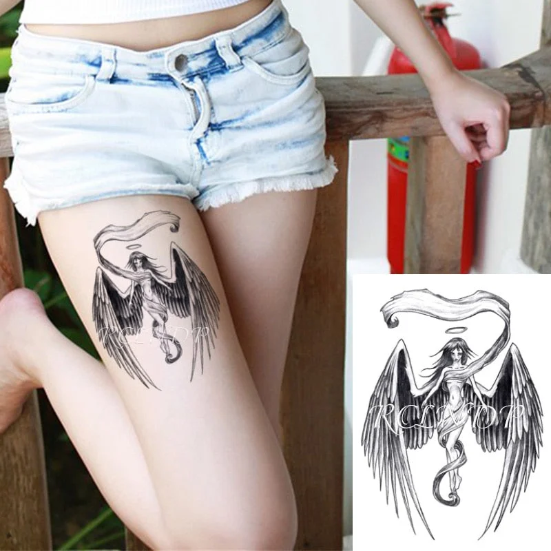 Waterproof Temporary Tattoo Sticker Broken Roman Clock Gear Big Size Body Art Flash Tatoo Fake Tatto Stickers for Girl Men Women