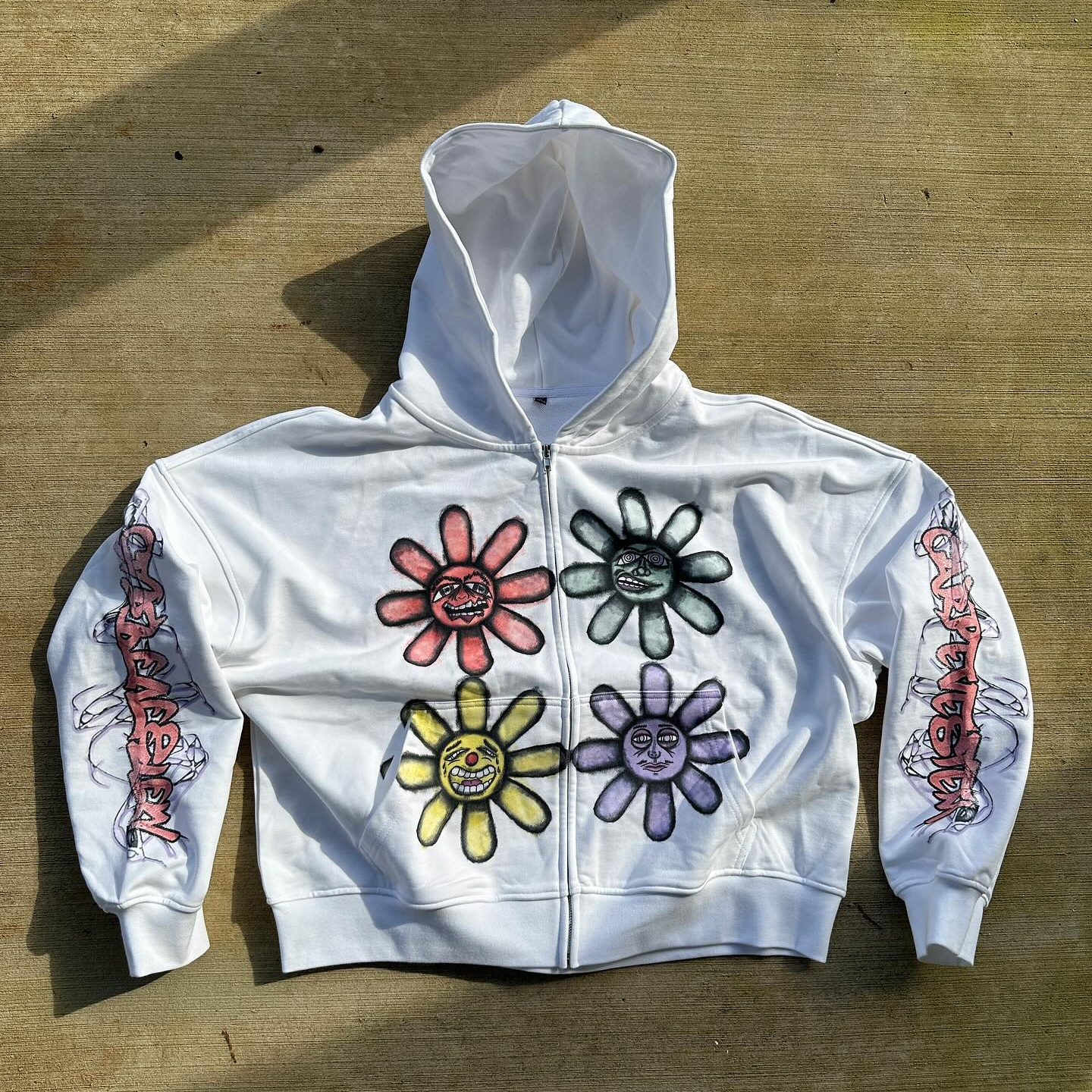 Fashion Floral Zip-Up Hoodie