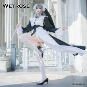 [Wetrose] In Stock Sexy Nun Cosplay Costume Sexy Lingrie Role-Playing Chowbie Authorized Battle Sister Angel Bride Wedding Dress Coswear Set Wig Halloween Cos OC