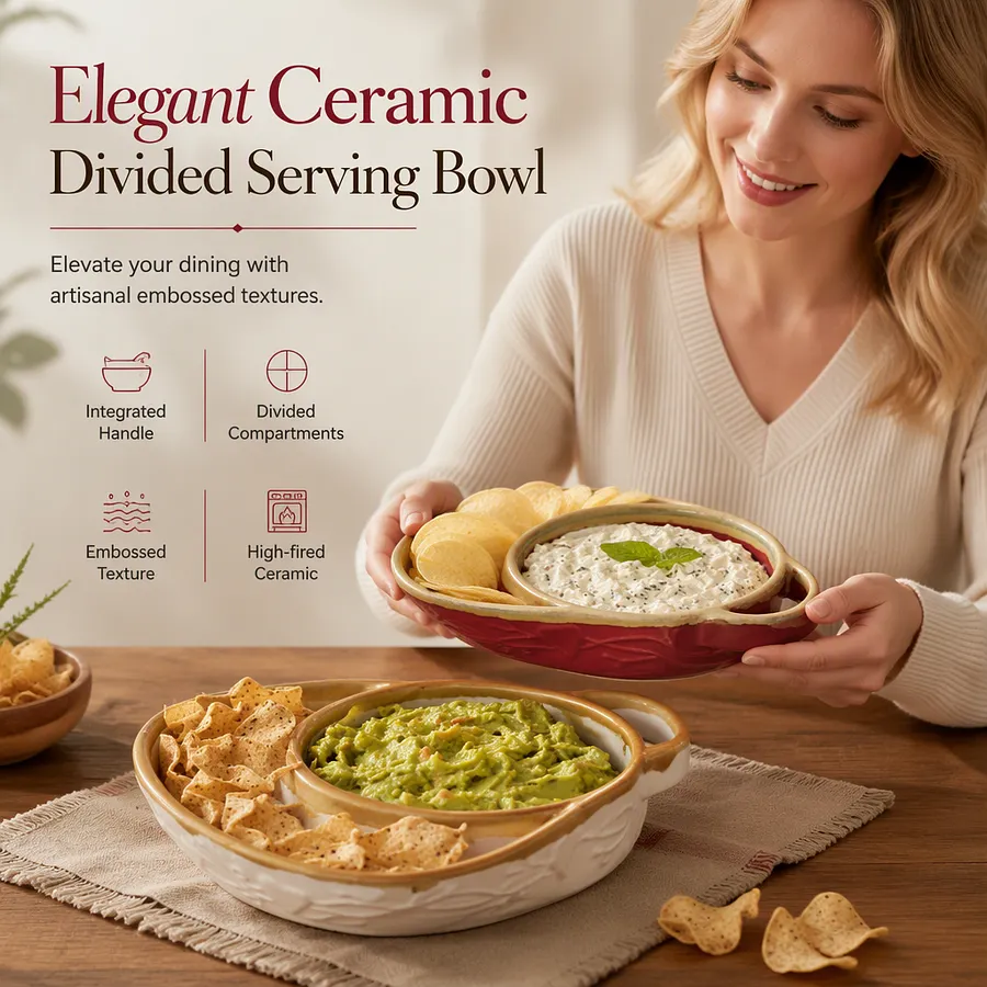 Retro Ceramic Divided Baking Dish