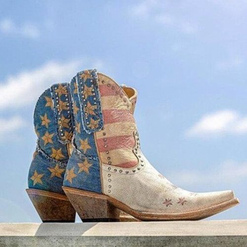 Women Western Pattern Booties -boots