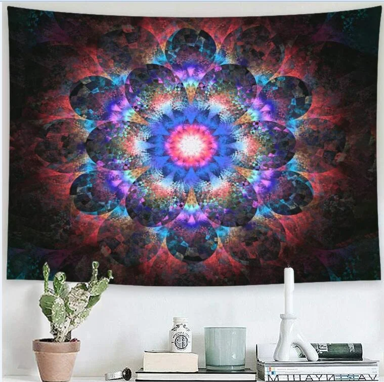 Unique Mandela Wall hanging Tapestry psychedelic pattern yoga throw beach throw carpet Hippie Home Decor Wall Tapestry Blanket