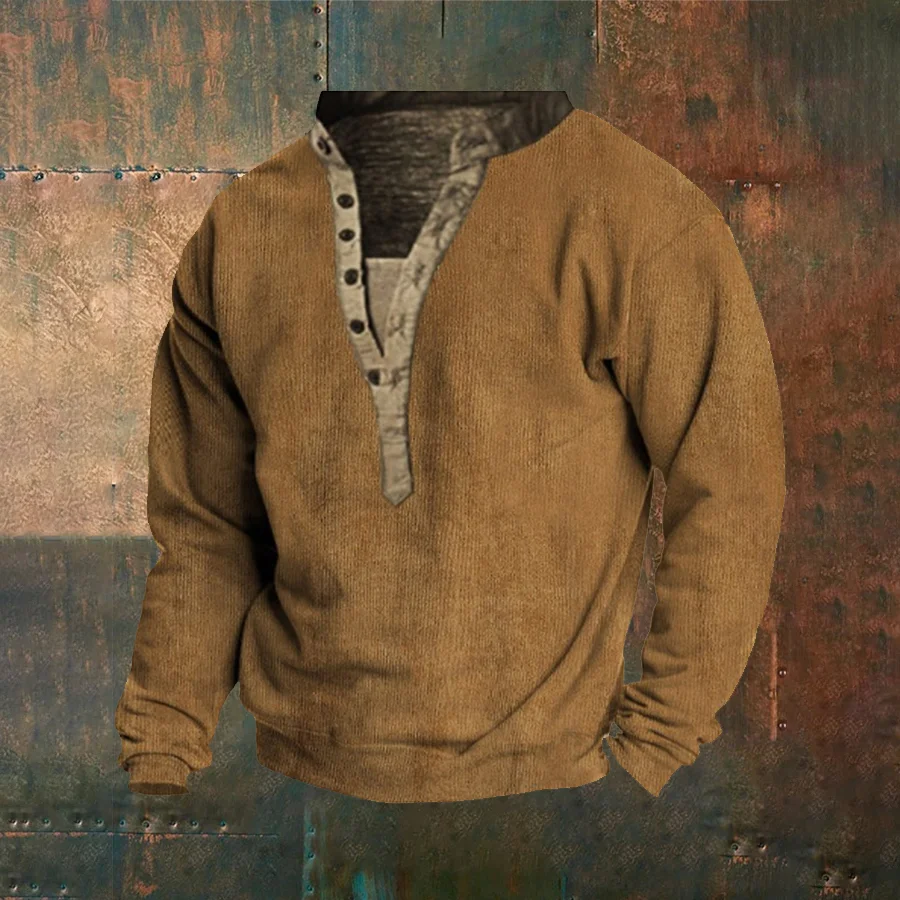 Stand Collar Open Button Solid Color Pit Strip Loose Sweatshirt