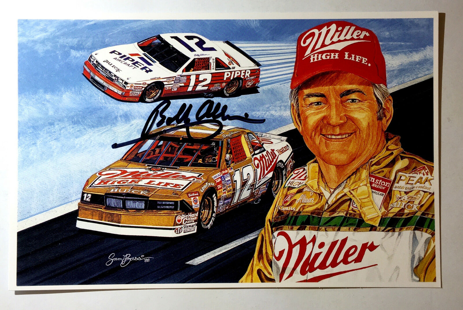 Bobby Allison Signed 5 1/2 x8 1/2 Photo Poster painting Promo Hero Card Postcard NASCAR Auto